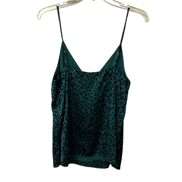 Cami NYC The Olivia Silk Charmeuse Camisole Womens XS Green Leopard Print - Picture 9 of 15
